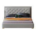 Tailored Tall-Back Microfiber Leather Upholstered Bed