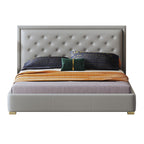 Tailored Tall-Back Microfiber Leather Upholstered Bed