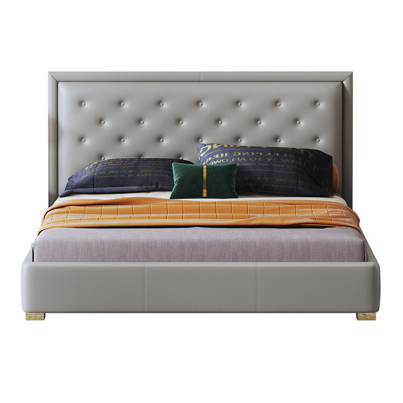 Tailored Tall-Back Microfiber Leather Upholstered Bed