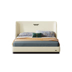 Microfiber Leather Upholstered Bed with Mid-Height Headboard