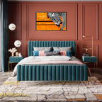Mid-Height Upholstered Bed in Velvet
