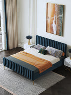 Mid-Height Upholstered Bed in Velvet