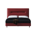 Mid-Height Upholstered Bed in Microfiber Leather