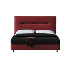 Mid-Height Upholstered Bed in Microfiber Leather