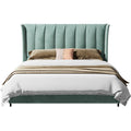 Structured Mid-Height Velvet Upholstered Bed