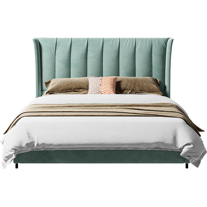 Structured Mid-Height Velvet Upholstered Bed