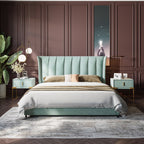 Structured Mid-Height Velvet Upholstered Bed
