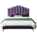 Tall-Back Upholstered Bed in Velvet