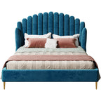 Statement-Height Velvet Upholstered Bed