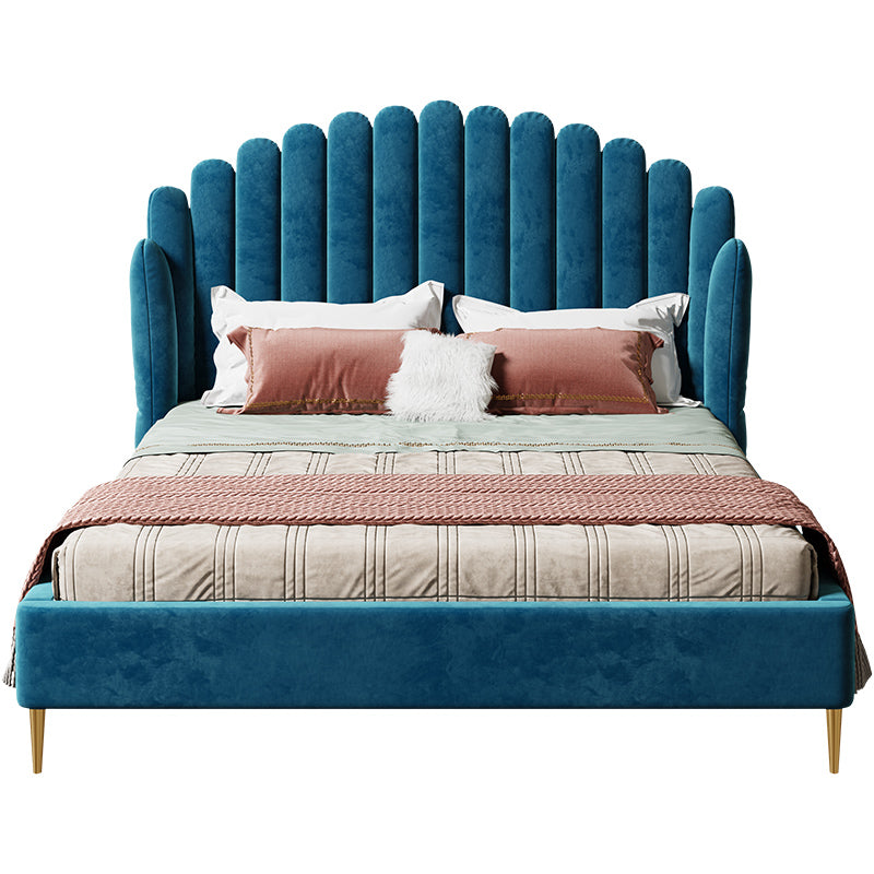 Statement-Height Velvet Upholstered Bed