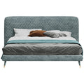 Low-Profile Headboard Velvet Upholstered Bed