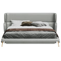 Microfiber Leather Bed with Tailored Low-Profile Headboard