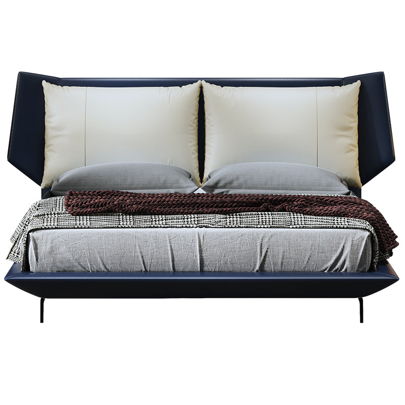 Low-Profile Upholstered Bed in Leather