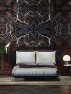 Low-Profile Upholstered Bed in Leather