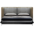 Foam-Cushioned Microfiber Leather Upholstered Bed
