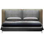 Foam-Cushioned Microfiber Leather Upholstered Bed