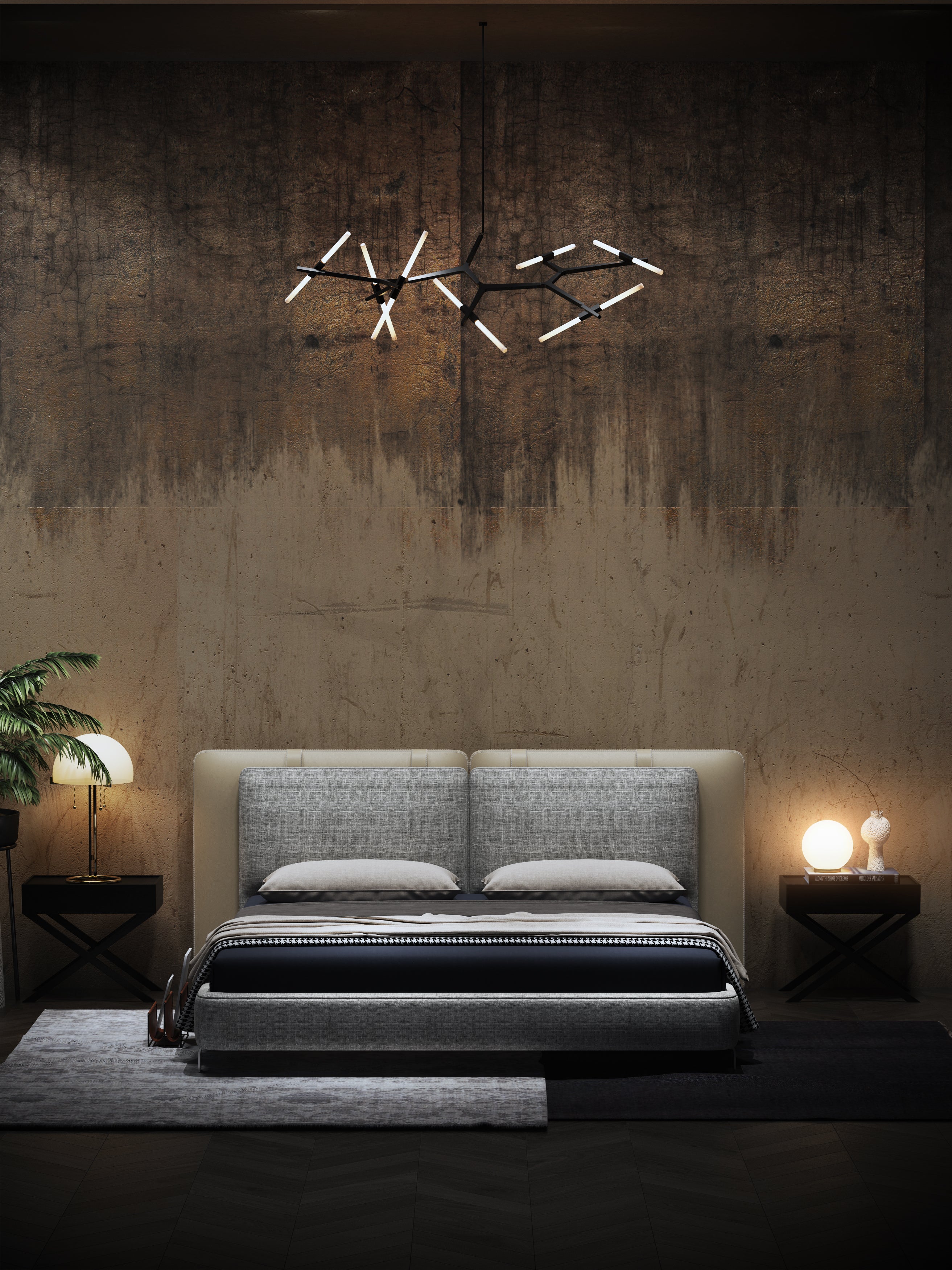 Foam-Cushioned Microfiber Leather Upholstered Bed