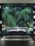 Low-Profile Upholstered Bed with Metal Accents