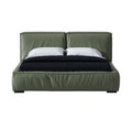 Low-Profile Bed in Microfiber and Genuine Leather