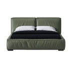 Low-Profile Bed in Microfiber and Genuine Leather