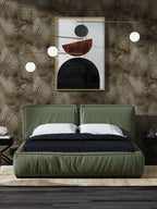 Low-Profile Bed in Microfiber and Genuine Leather
