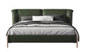 Low-Profile Upholstered Bed in Microfiber Leather