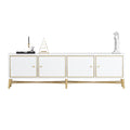 High-Gloss Media Console with Stainless Steel Accents