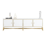 High-Gloss Media Console with Stainless Steel Accents