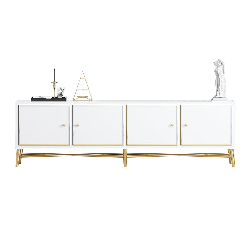 High-Gloss Media Console with Stainless Steel Accents