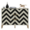 High-Gloss Sideboard with Stainless Steel Hardware