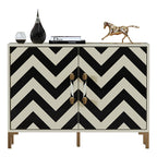 High-Gloss Sideboard with Stainless Steel Hardware