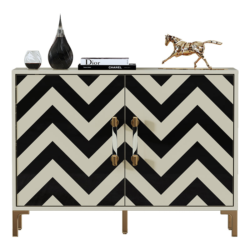 High-Gloss Sideboard with Stainless Steel Hardware