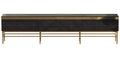 Ebony High-Gloss Media Console with Stainless Steel Hardware