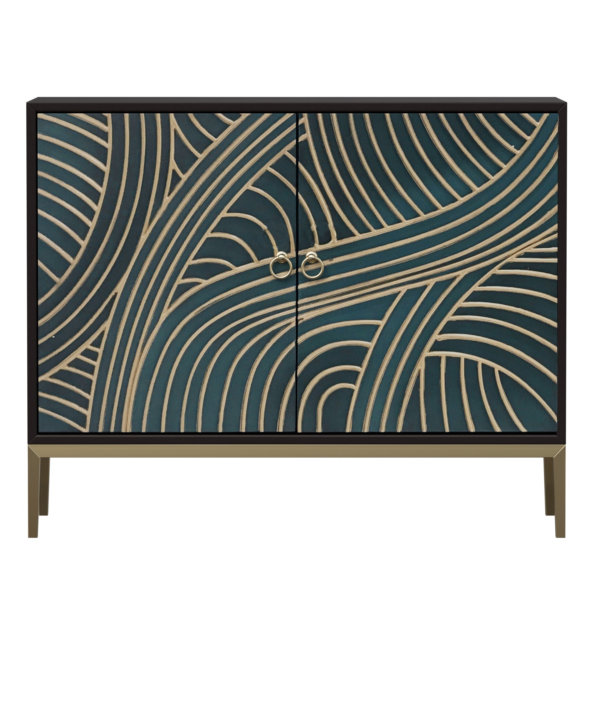 Black Walnut Sideboard with Stainless Steel Accents
