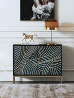 Black Walnut Sideboard with Stainless Steel Accents