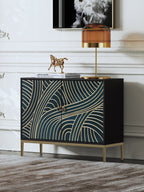 Black Walnut Sideboard with Stainless Steel Accents