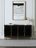 High-Gloss Sideboard with Stainless Steel Hardware
