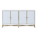High-Gloss Sideboard with Stainless Steel Hardware