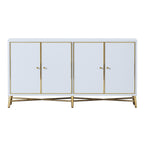 High-Gloss Sideboard with Stainless Steel Hardware