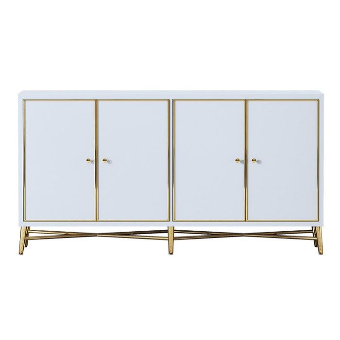High-Gloss Sideboard with Stainless Steel Hardware