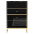 Ebony-Bark Accent Chest with Stainless Steel Hardware