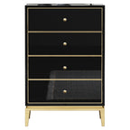 Ebony-Bark Accent Chest with Stainless Steel Hardware