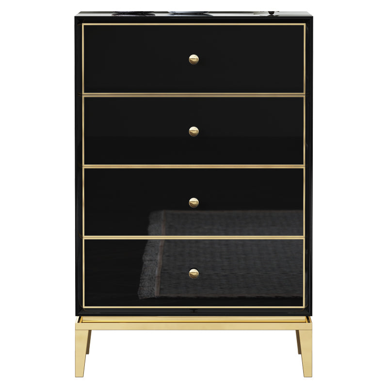Ebony-Bark Accent Chest with Stainless Steel Hardware