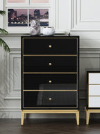 Ebony-Bark Accent Chest with Stainless Steel Hardware
