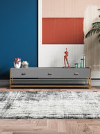 Dark Grey Saddle-Leather Media Console