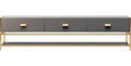 Dark Grey Saddle-Leather Media Console