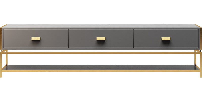 Dark Grey Saddle-Leather Media Console