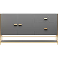 Dark Grey Microfiber Leather Sideboard