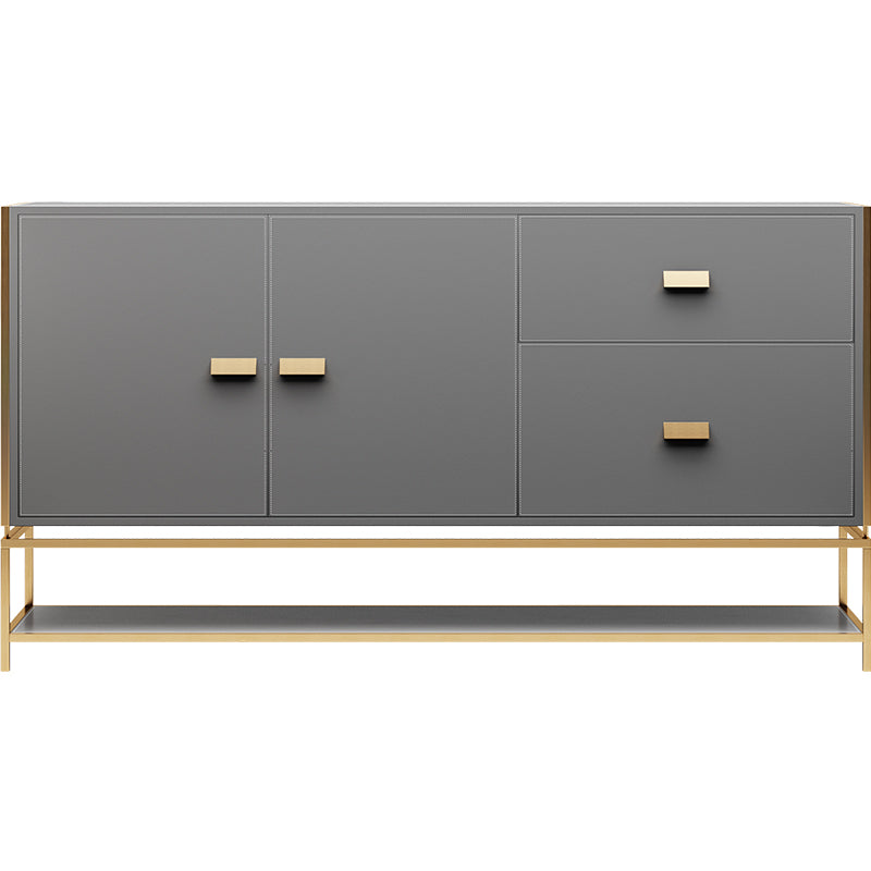 Dark Grey Microfiber Leather Sideboard