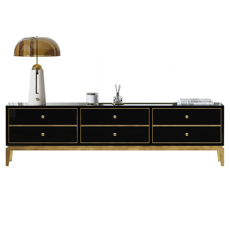 High-Gloss Media Console with Stainless Steel Accents